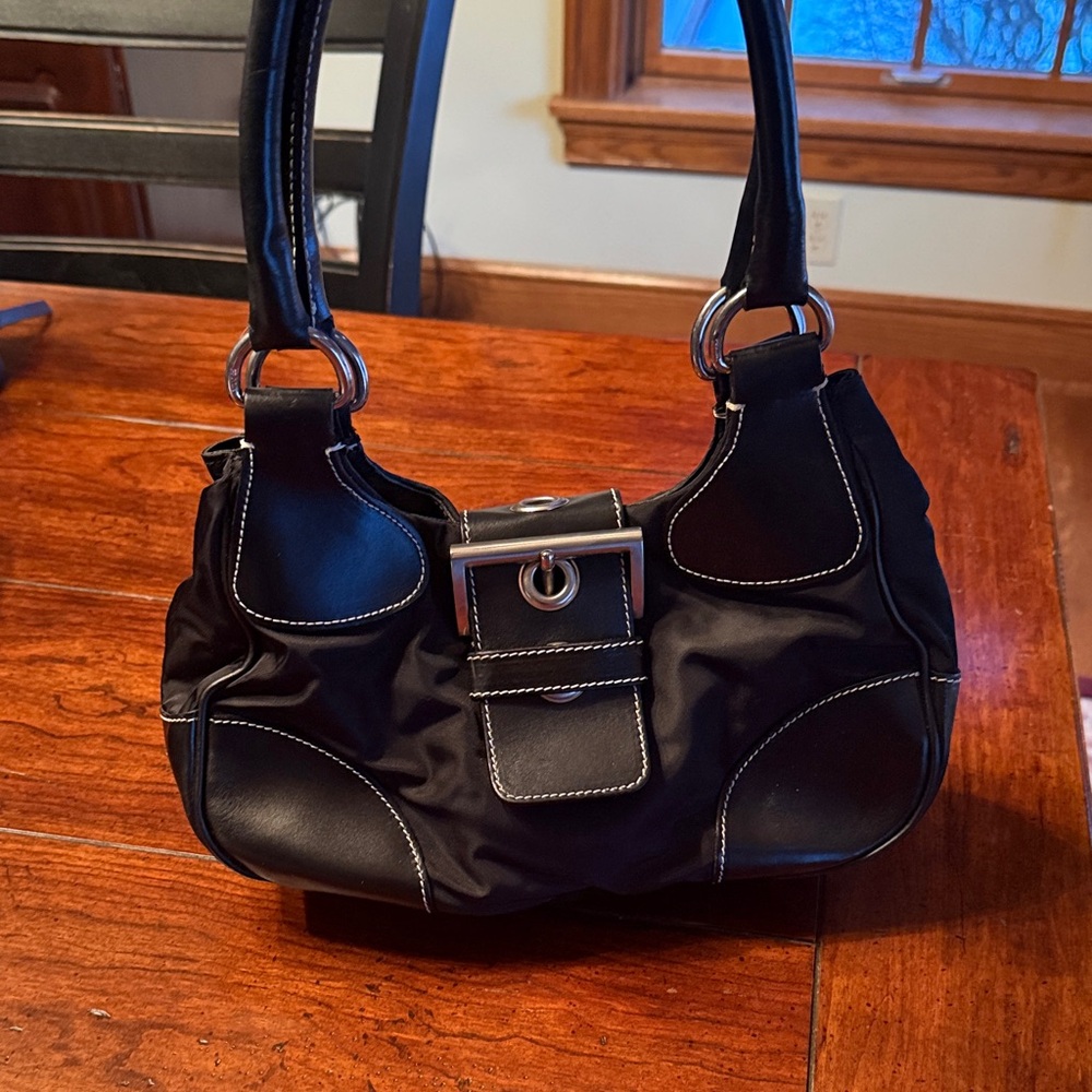 Prada Black Shoulder Bag with Silver Accents